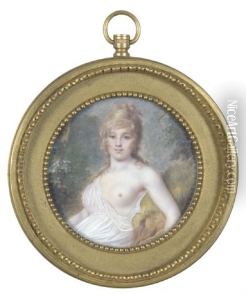 Portrait Presume De La Premiere Femme Du Peintre Oil Painting - Jean-Baptiste Isabey