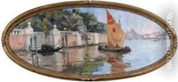 Vue De Venise Oil Painting - Louis Abel-Truchet
