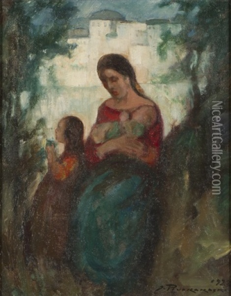 Madonna Oil Painting - Jalmari Ruokokoski