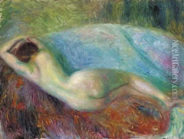 Reclining Nude Oil Painting - William Glackens