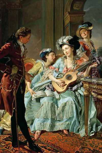 After the Soiree, 1774 Oil Painting - Louis Rolland Trinquesse