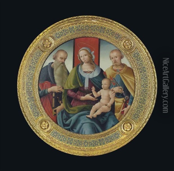 Madonna And Child With Saints Peter And Paul Oil Painting - Gerino da Pistoia