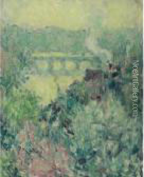 Printemps Au Bord De La Seine Oil Painting - Henri Eugene Augustin Le Sidaner