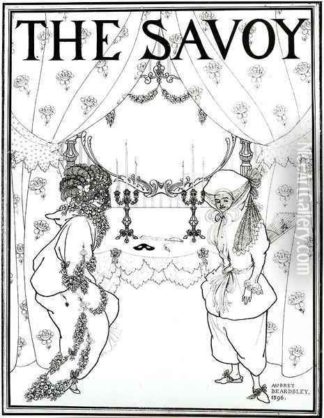 Title page from 'The Savoy' No. 1 and 2, 1896 Oil Painting - Aubrey Vincent Beardsley