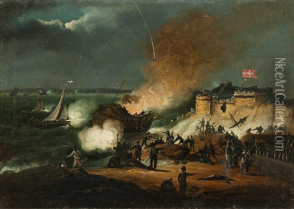 Battle Of Copenhagen - 1801 Oil Painting - William Sadler the Younger