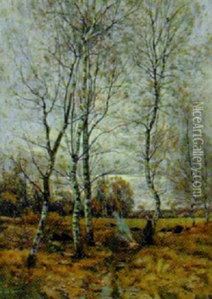 La Gardienne De Dindons Oil Painting - Emile Noirot