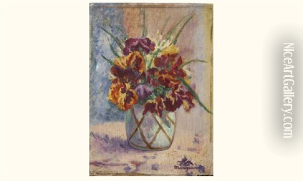 Pensees Violettes: Bouquet De Fleurs Oil Painting - Henri Charles Manguin