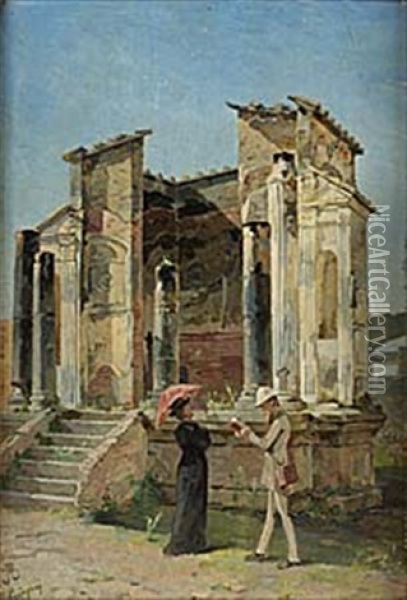 Temple D'isis, Pompeiji Oil Painting - Agneta (Agnes) Boerjesson