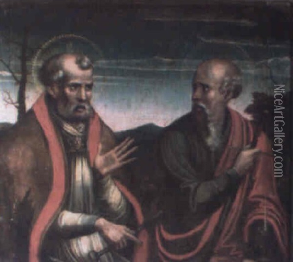 San Pedro Y Santiago Oil Painting - Juan de Borgona the Elder