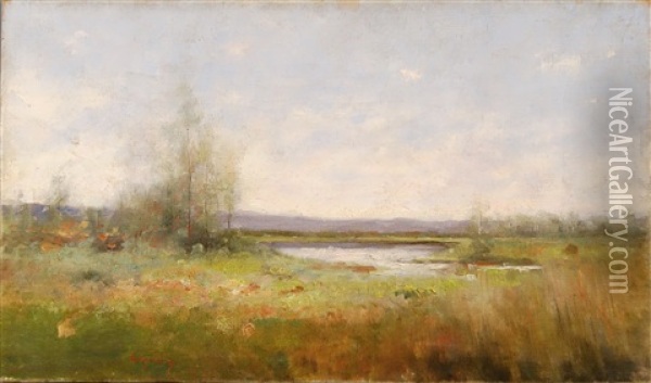 Landscape With Lake Oil Painting - Nicolae Grigorescu