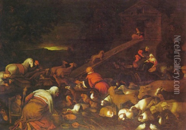 L'arca Di Noe Oil Painting - Gerolamo da Ponte Bassano