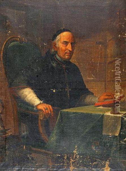 Eustaquio De Azara Y De Perera, Obispo Debarcelona Oil Painting - Josep Bernat Flaugier