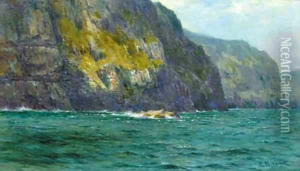 Cliffs of St. Kilda Oil Painting - Louis Bosworth Hurt