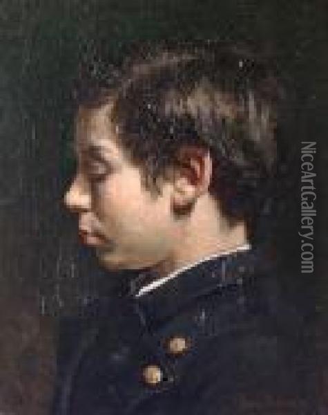 Portrait Of The Artist's Nephew Oil Painting - Jean-Georges Beraud