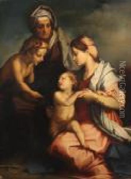 The Madonna And Child With St. Elizabeth And St. John The Baptist Oil Painting - Andrea Del Sarto