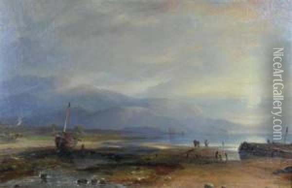 An Argyllshire Loch Oil Painting - Horatio McCulloch
