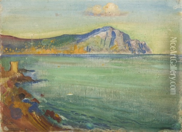 Seashore Oil Painting - Gustav Gwozdecki