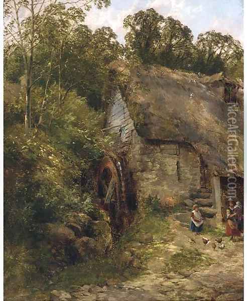 The old water-mill Oil Painting - Frederick Richard Lee