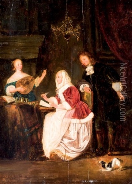 Escribiendo Una Carta Oil Painting - Willem van Mieris