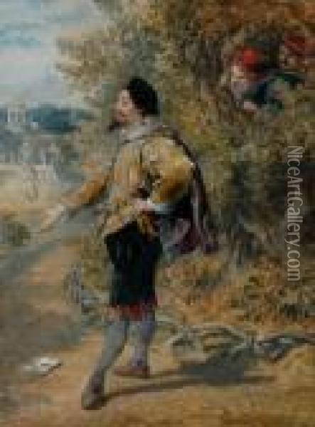 Shakespearean Scene Oil Painting - Sir John Gilbert