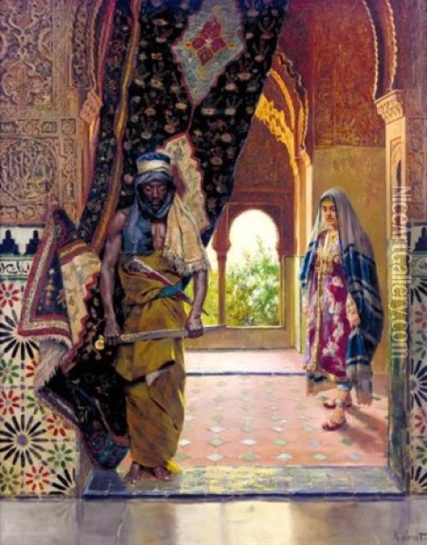The Guard Of The Harem Oil Painting - Rudolf Ernst