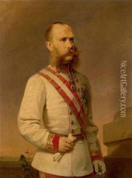 Kaiser Franz Joseph I Of Austria Oil Painting - Franz, Russ Jnr.