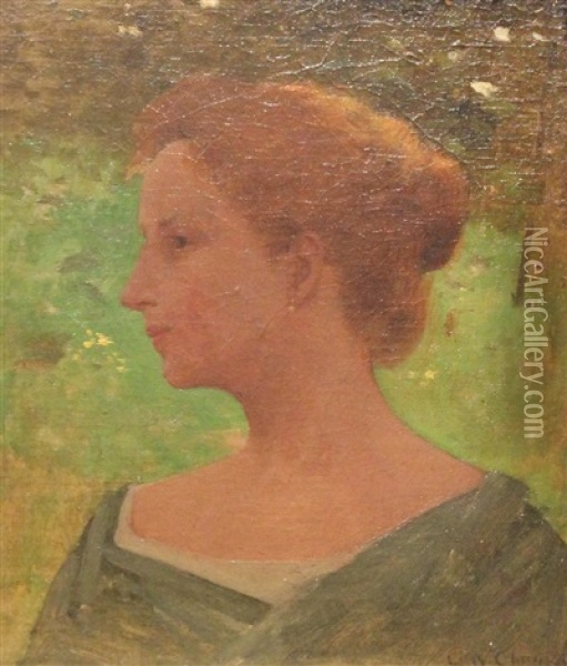 Profile Of His Wife Oil Painting - George W. Chambers