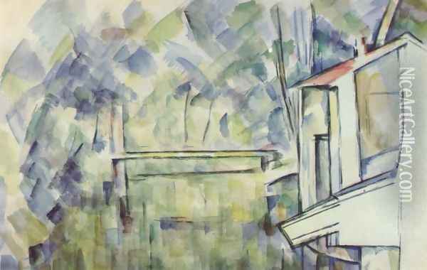 Mill at the river Oil Painting - Paul Cezanne