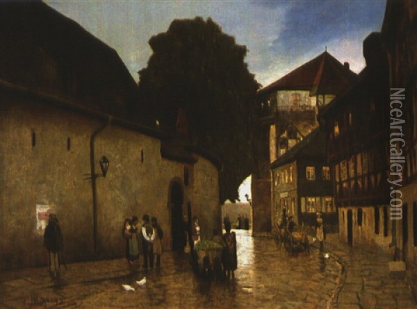 Strasse In Der Altstadt Oil Painting - Edouard Weichberger