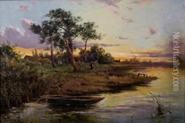 River Scene Oil Painting - John Hopper