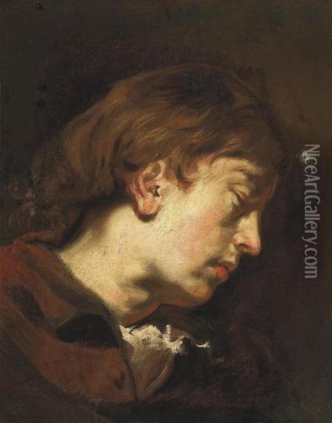 Head Study Of A Young Man Oil Painting - Sir Anthony Van Dyck