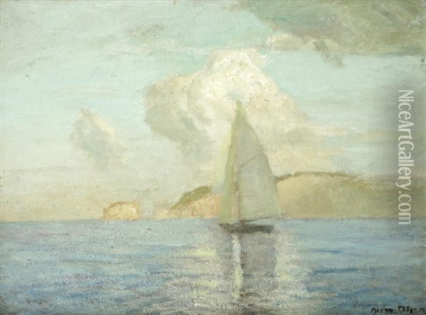 Howth From Lambay Island, Co.dublin Oil Painting - Julius Olsson