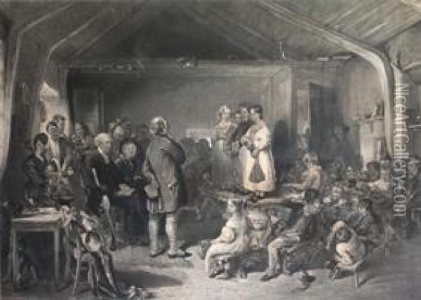 The Examination Of A Village School Oil Painting - Frederick Bromley