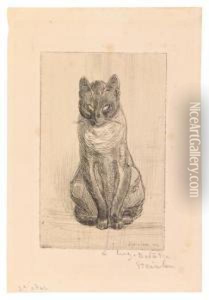 Petit Chat Assis Oil Painting - Theophile Alexandre Steinlen