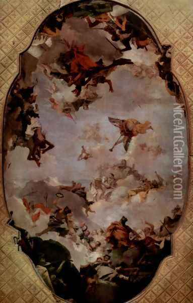 Apotheosis of the Family Pisani Oil Painting - Giovanni Battista Tiepolo