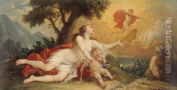 Clytie Following The Progress Of Apollo Oil Painting - Nicolas-Rene Jollain the Younger