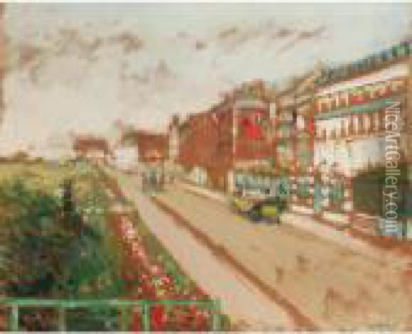 Rue A Dieppe Oil Painting - Jacques-Emile Blanche