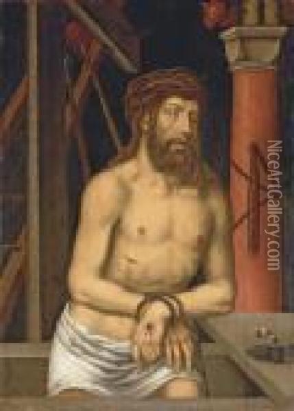 Christ The Man Of Sorrows Oil Painting - Georg Pencz