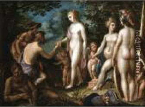 Venus And Minerva Oil Painting - Hans Rottenhammer