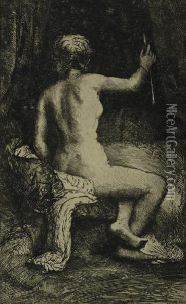 Woman With The Arrow Oil Painting - Rembrandt Van Rijn