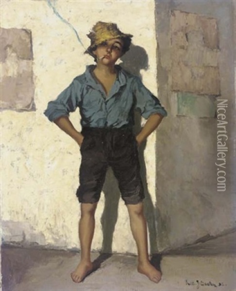 The Young Urchin Oil Painting - Rudolph Jelinek