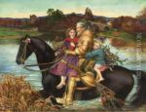 A Dream Of The Past: Sir Isumbras At The Ford Oil Painting - Sir John Everett Millais