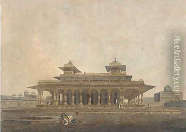 Part of the Palace in the Fort of Allahabad 2 Oil Painting - Thomas Daniell