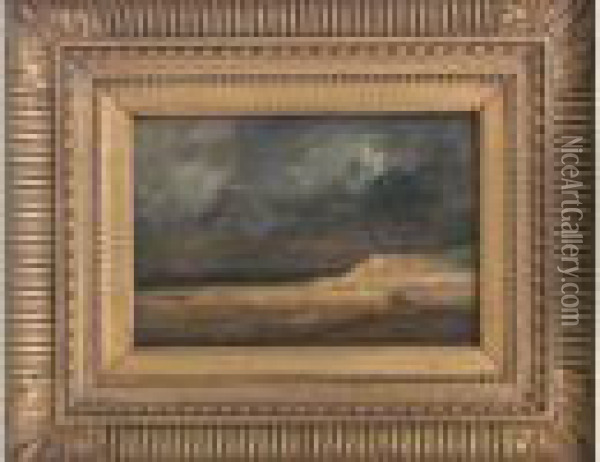 Falaise Sous L'orage Oil Painting - Ambroise-Louis Garneray