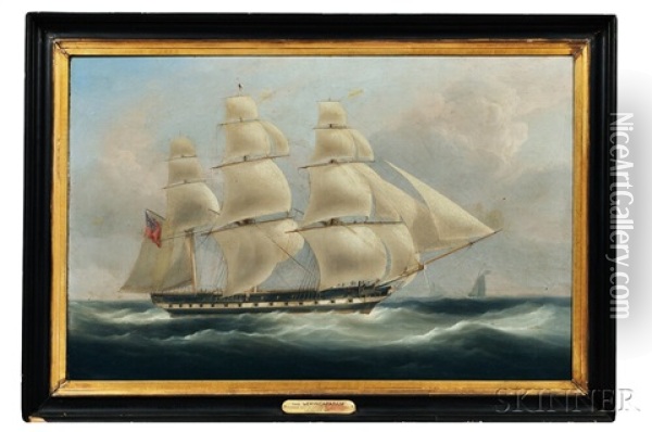 Portrait Of The Seringapatam, Pioneer Ship Of Green's Black Wall Line Oil Painting - William John Huggins