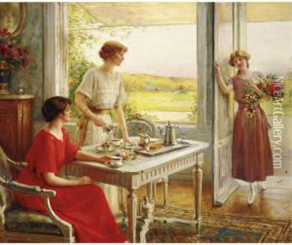 Time For Tea Oil Painting - Albert Lynch