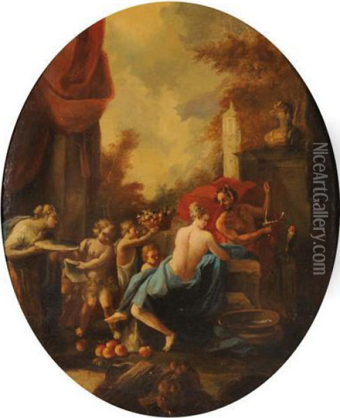 Scena Mitologica Oil Painting - Giulio Carpione