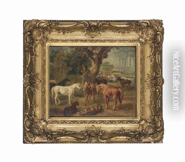 The Council Of Horses Oil Painting - James Ward