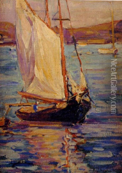 Gloucester Harbor Oil Painting - Kathryn E. Bard Cherry