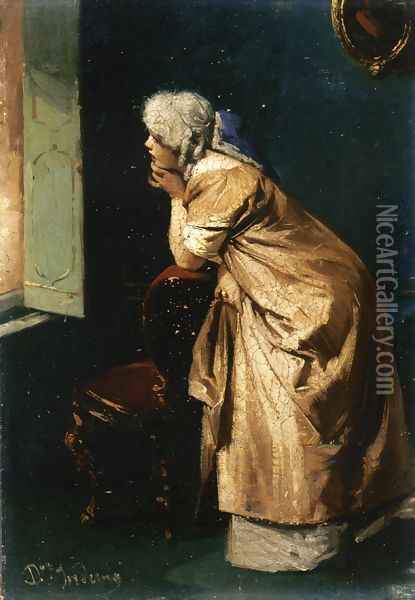 Anticipation Oil Painting - Domenico Induno